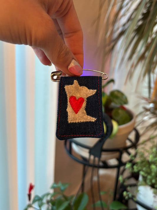 Love Minnesota Handmade Pin