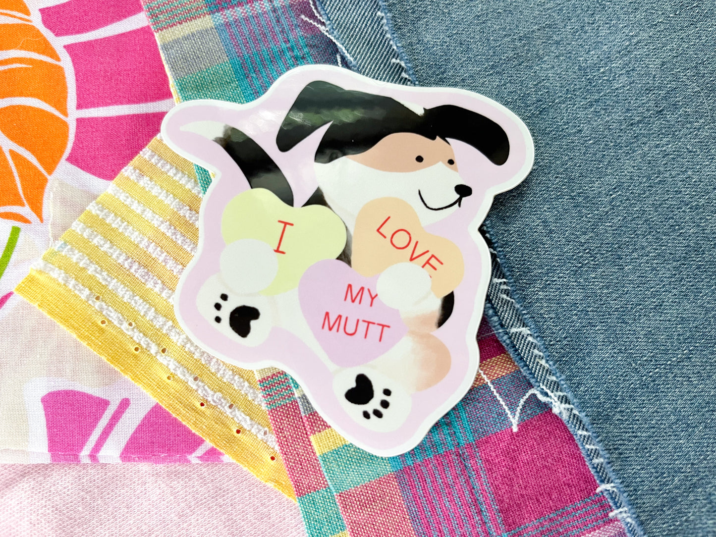 I Love My Mutt Sticker