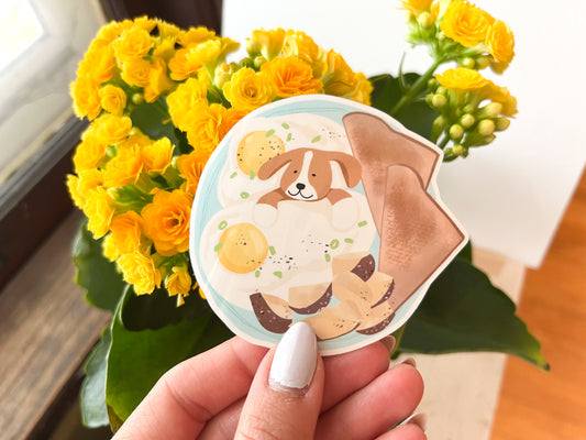 Breakfast Dog Sticker