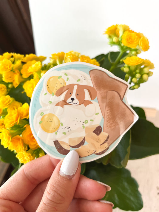Breakfast Dog Sticker