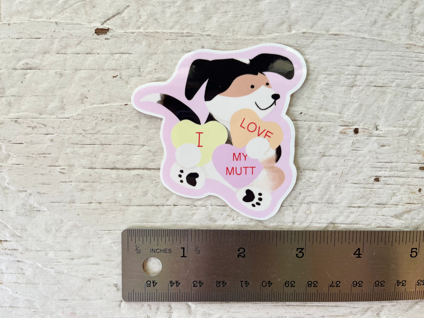 I Love My Mutt Sticker