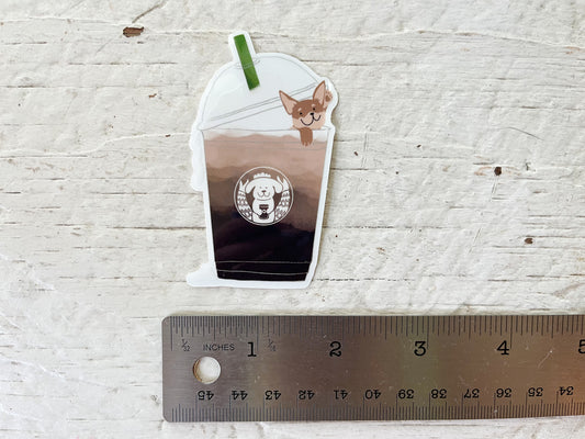 Coffee Dog Clear Sticker