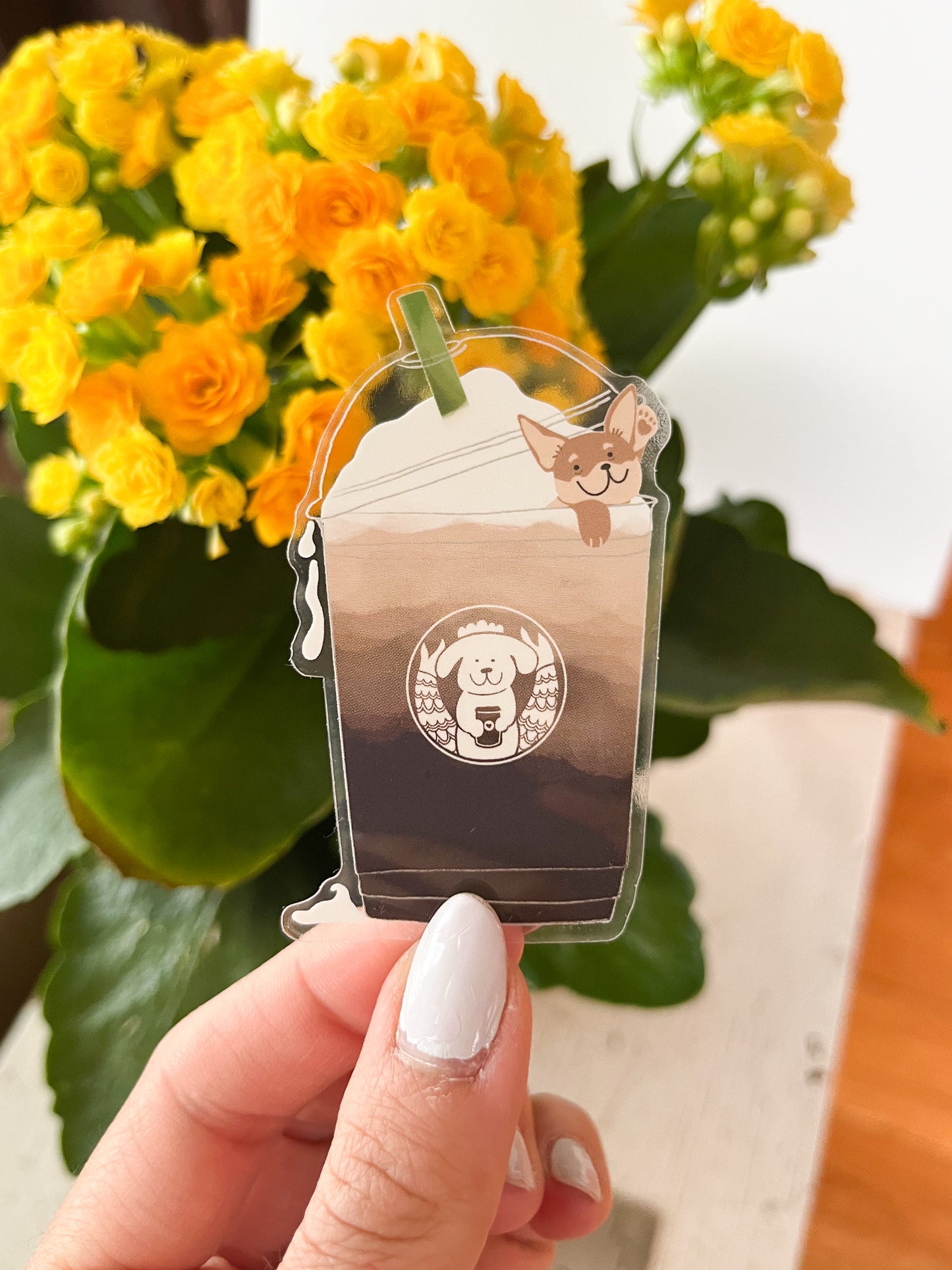 Coffee Dog Clear Sticker