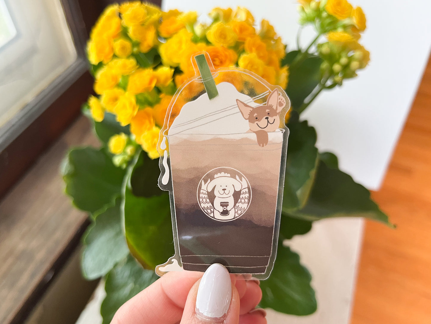 Coffee Dog Clear Sticker